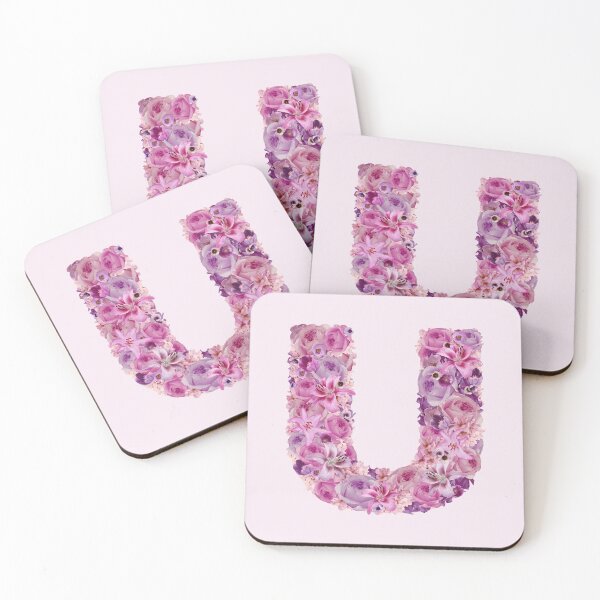 Item preview, Letter U | Pink Flower Pattern | Letter Art | Typography designed and sold by hayleylauren.