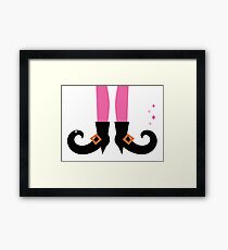 Vintage witch legs. Vector cartoon Illustration Framed Print