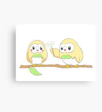Rowlet in love Canvas Print