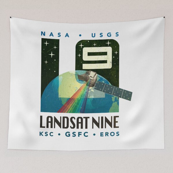Item preview, LANDSAT 9 logo mission - vintage look Classic designed and sold by mickimedhursto.