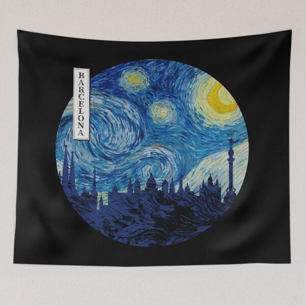 Item preview, Barcelona Starry Night Van Gogh Circle designed and sold by DFerraz.