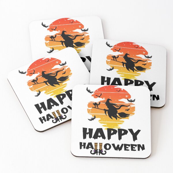Item preview, Happy Halloween Witch Riding Brooms-Funny Halloween Women designed and sold by R&BApparel.