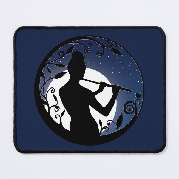 Item preview, Flute Girl Moonlight Silhouette  designed and sold by Jazznote.