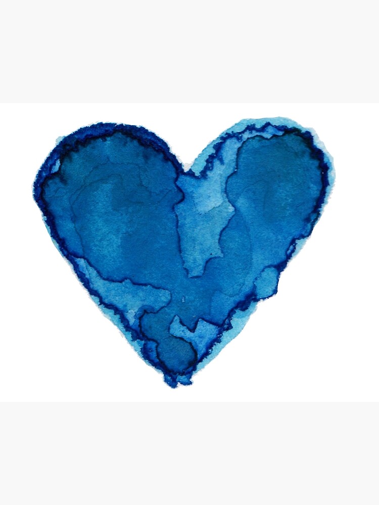 Denim Blue Heart Prints, Set 4 Watercolor Hearts, Blue Heart Gallery Wall,  Blue Nursery Decor, Denim Blue Wall Decor, Denim Blue Prints 