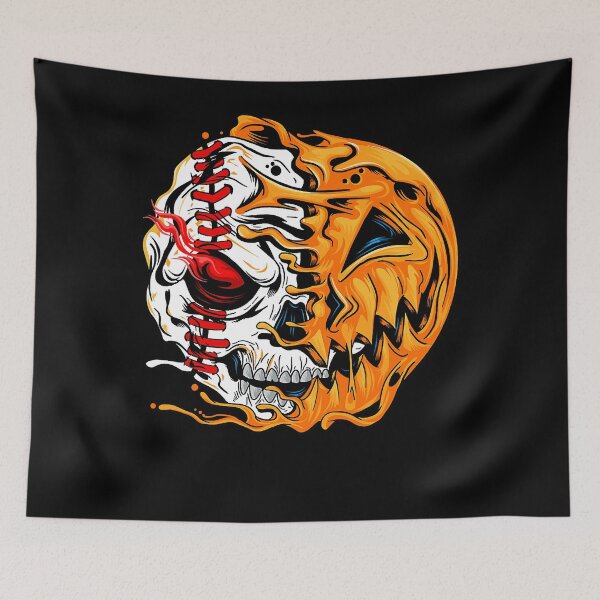 Item preview, Jugador de béisbol Calabaza de Halloween Esqueleto, Calavera designed and sold by YonnaKendrick.
