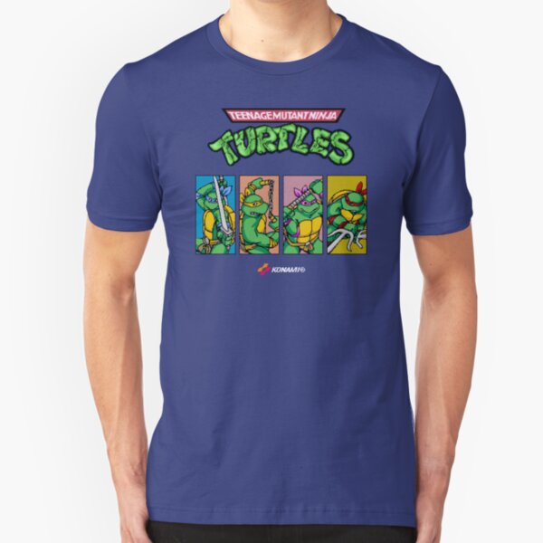 Teenage Mutant Ninja Turtles 80s Arcade Game Slim Fit T-Shirt