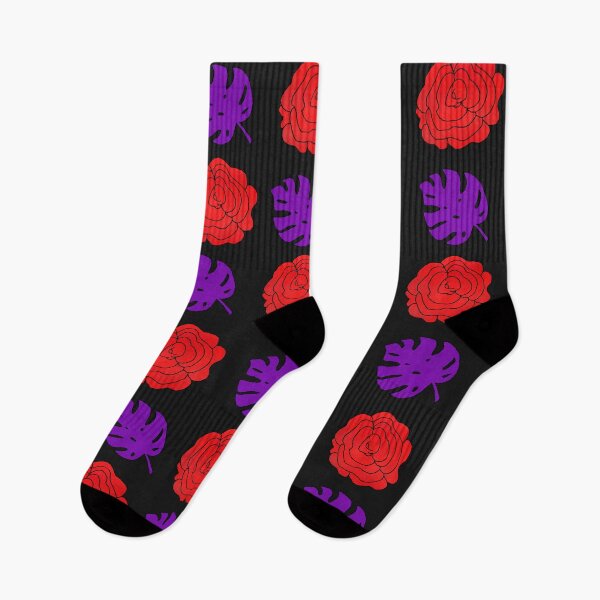 Item preview, Red Roses & Purple Leaves Flower Pattern designed and sold by rainestore.