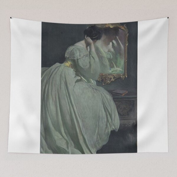 Item preview, Vintage Painting Lady Before the Mirror  designed and sold by Bellathewilde.