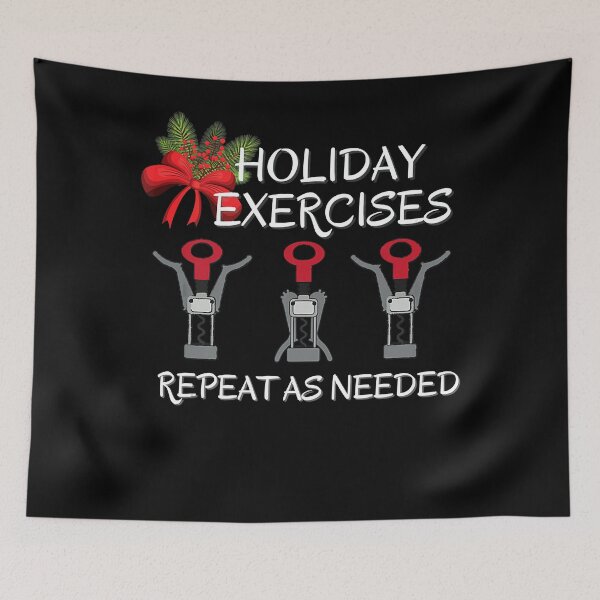 Item preview, Funny Christmas Drinking Wine Exercise Corkscrew Workout Tank Top designed and sold by eldarocamoramm.