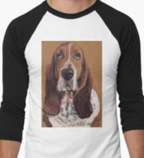 Basset Hound Vignette Men's Baseball ¾ T-Shirt