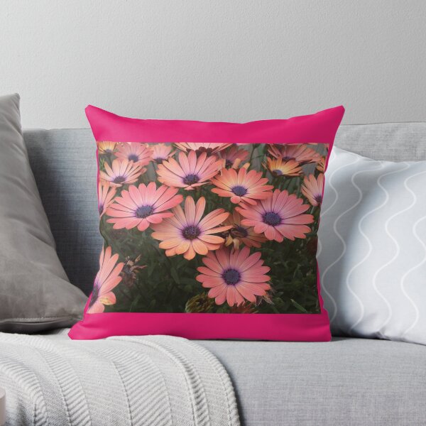 Retro Daisies Throw Pillow