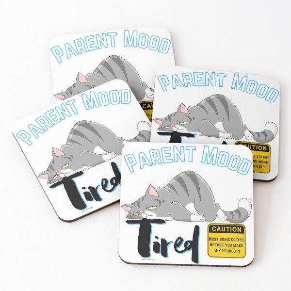 Item preview, Parent Mood Tired Funny Cat Laying, Caution, Must Bring Coffee Before You Make Any Requests, Mom Life, Dad life designed and sold by LifeIsAGiftD.