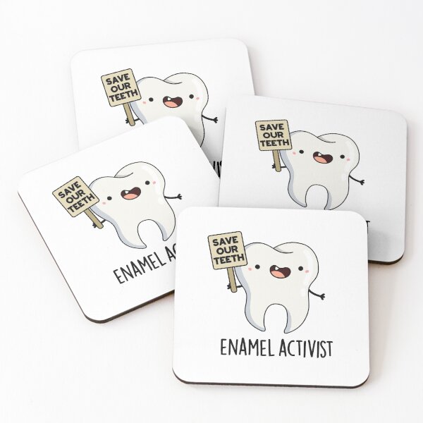 Item preview, Enamel Activist Funny Dental Tooth Puns  designed and sold by punnybone.