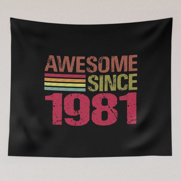 Item preview, Awesome Since 1981 Retro Vintage 40th Birthday Gift designed and sold by designbychow.