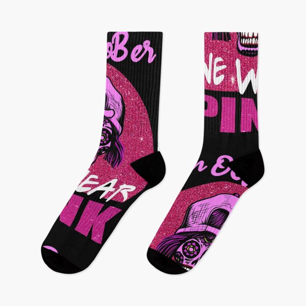 Item preview,  In October We Wear Pink Sugar Skull cancer awareness gifts designed and sold by ilias13.