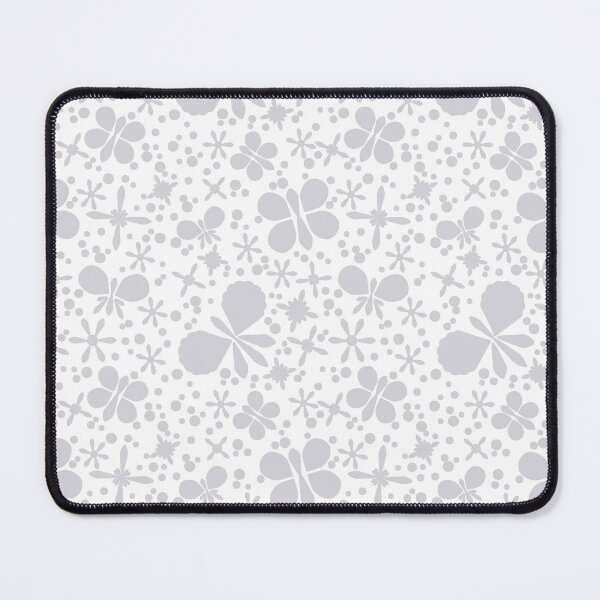 Item preview,  Grey Butterflies and Flowers on White designed and sold by Diane Warren.