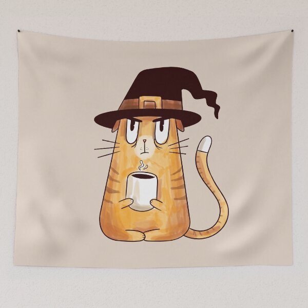 Item preview, Catpuccino Witch Cat designed and sold by Cute and Funny Animal Art Designs.
