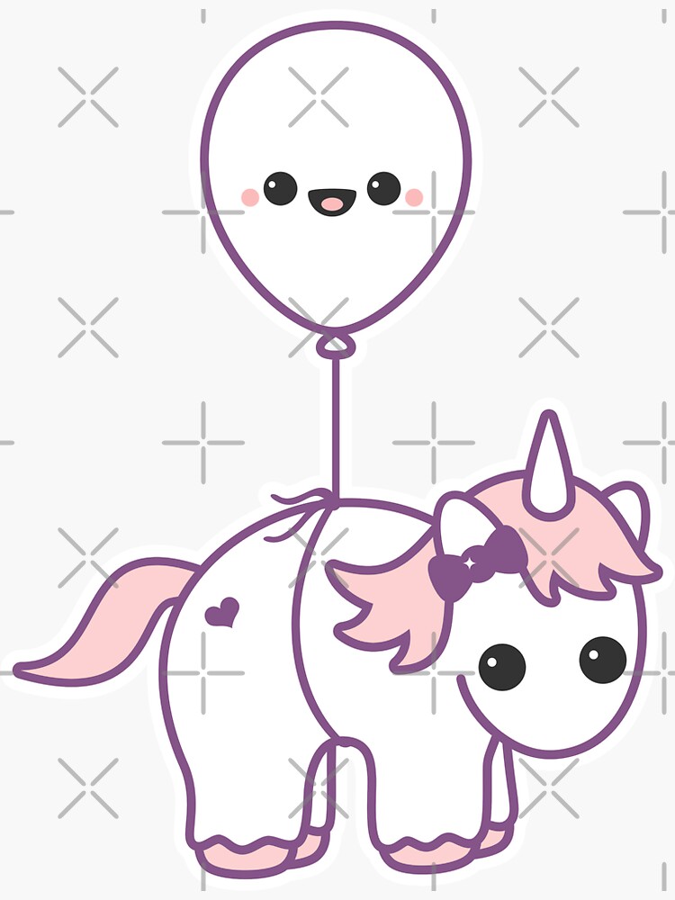 "Balloonicorn Cute Unicorn with a Balloon" Sticker for Sale by sugarhai