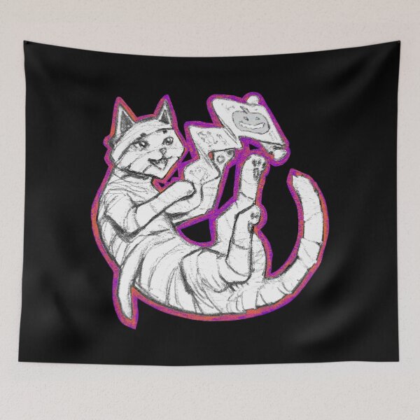 Item preview, Halloween Mummy Cat B&W designed and sold by RHokeArt.