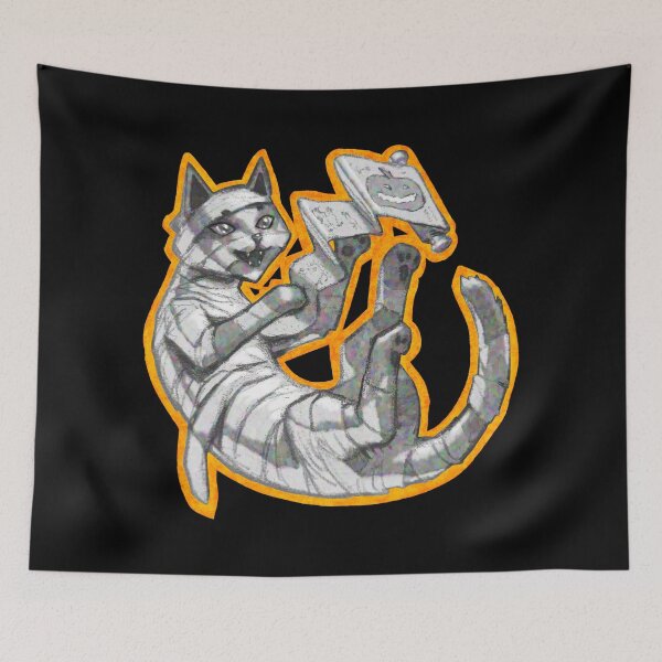 Item preview, Halloween Mummy Cat Grey designed and sold by RHokeArt.