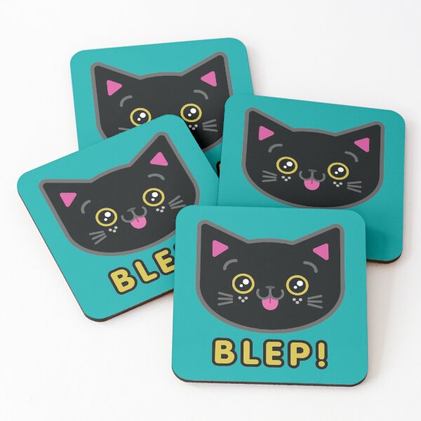Item preview, Black Blep Cat With Yellow Eyes designed and sold by KittyCotton.