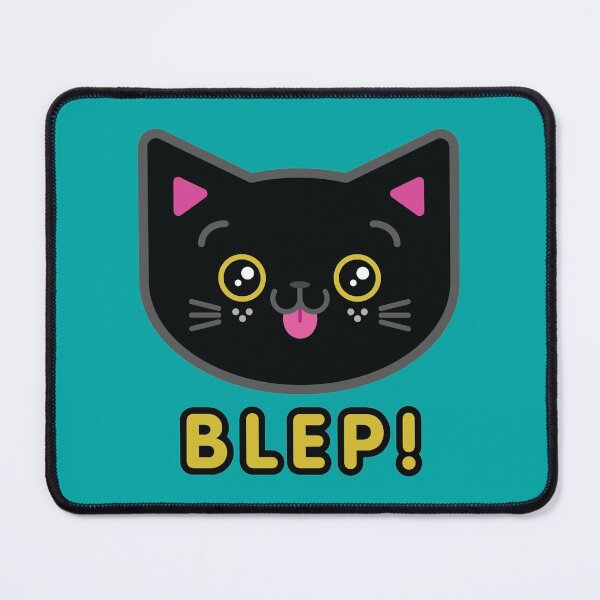 Item preview, Black Blep Cat With Yellow Eyes designed and sold by KittyCotton.