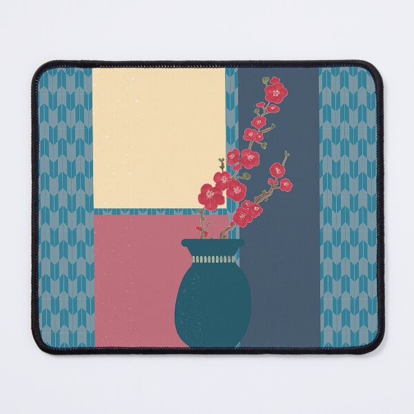 Window 3 | At Dusk | Inside a Window with Camellia Flowers Mouse Pad