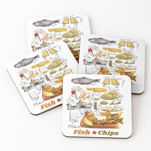 Item preview, Fish and Chips Recipe Teeshirt | Classic Hot Dish | Cookbook | Hand-drawn Recipe Shirt | Fine Dining designed and sold by fishnsteve.