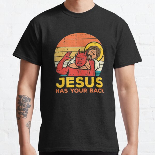 Jesus Has Your Back Jiu Jitsu Retro Christian Men Classic T-Shirt