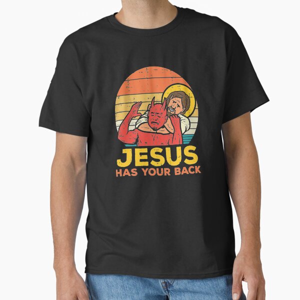 Item preview, Jesus Has Your Back Jiu Jitsu Retro Christian Men designed and sold by rodolfolcjch.