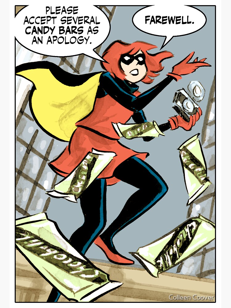Thumbnail 3 of 3, Sticker, Bandette Apologizes With Chocolate designed and sold by colleencoover.