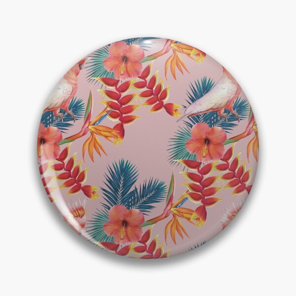 Item preview, Pink Cockatoo with tropical flower in pink  designed and sold by Rosebossa.