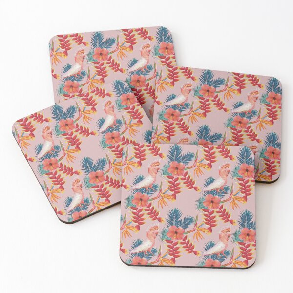 Item preview, Pink Cockatoo with tropical flower in pink  designed and sold by Rosebossa.