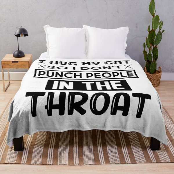Item preview,  I Hug My Cats So I Don't Punch People In The Throat funny cat  designed and sold by EmonShops.