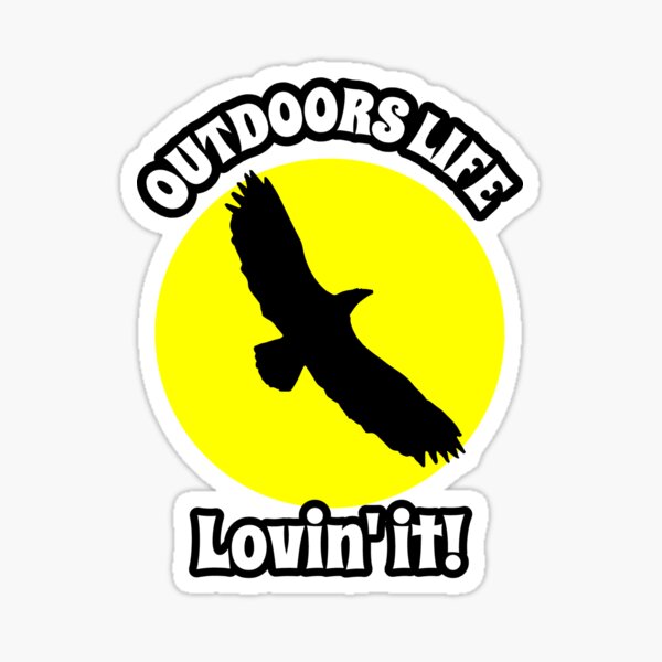 Eagle Soaring in the Moonlight. Outdoors Life Sticker