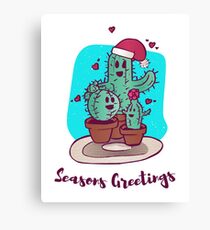 Cactus Holiday Party Canvas Print