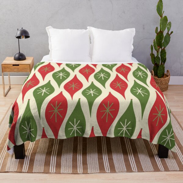 Item preview, Retro Christmas Ornament Pattern in Xmas Red Green Cream designed and sold by kierkegaard.