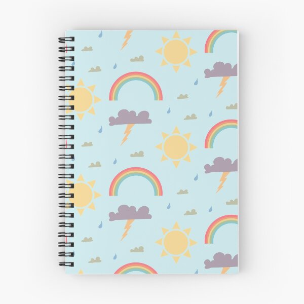 Item preview, Weather sticker pack sun rainbow clouds and lightning (blue background)  designed and sold by -Lily-Anne-.