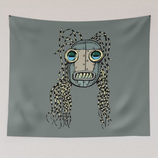 Item preview, robot mask with hair made of lots of cables designed and sold by duxpavlic.