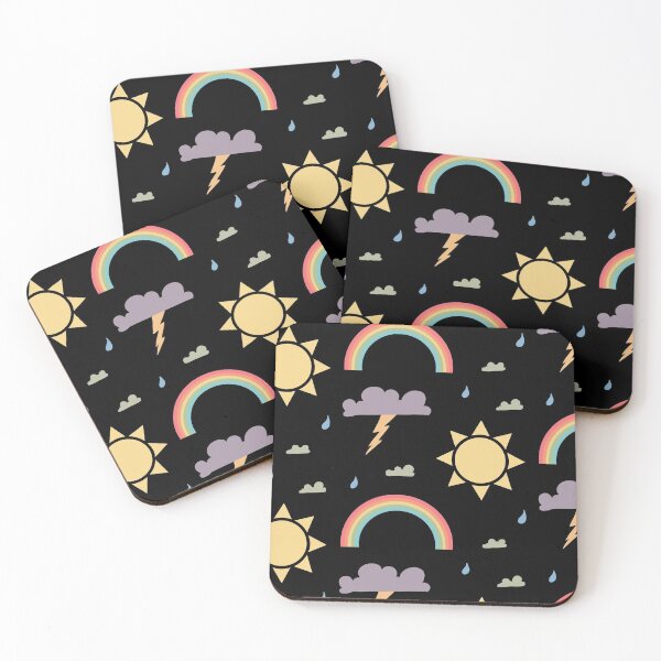 Item preview, Weather sticker pack sun rainbow clouds and lightning (blue background)  designed and sold by -Lily-Anne-.