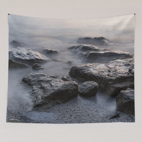 Item preview, Rough and Soft - Smoky Waves and Rocks on the Beach  designed and sold by Georgia Mizuleva.