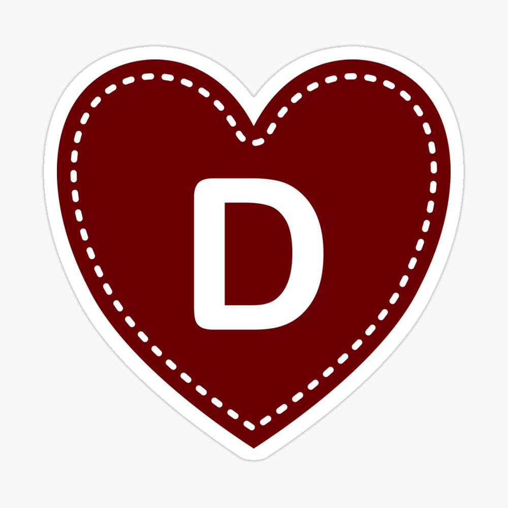 Letter D Love Heart Monogram
