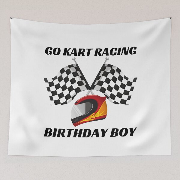 Item preview, Go Kart Racing Birthday Boy Helmet (Black Text) - Gift for Go Kart Racing Fan designed and sold by CaitU.