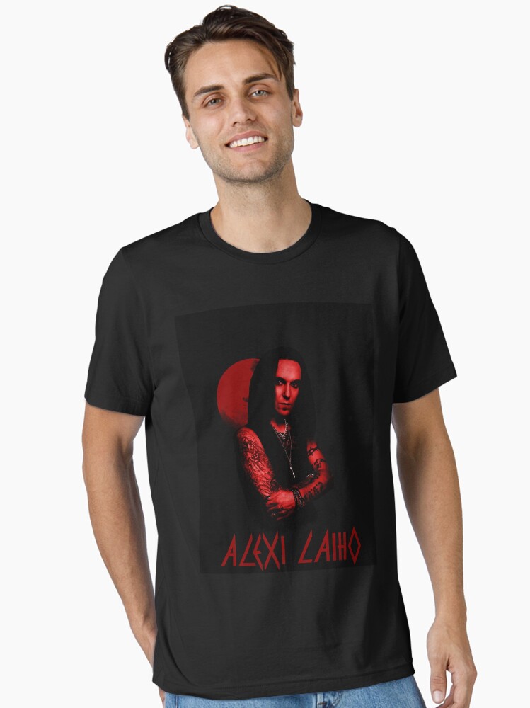 Thumbnail 2 of 7, Essential T-Shirt, Alexi Laiho-Red poster style Graphic designed and sold by sagerhaley.