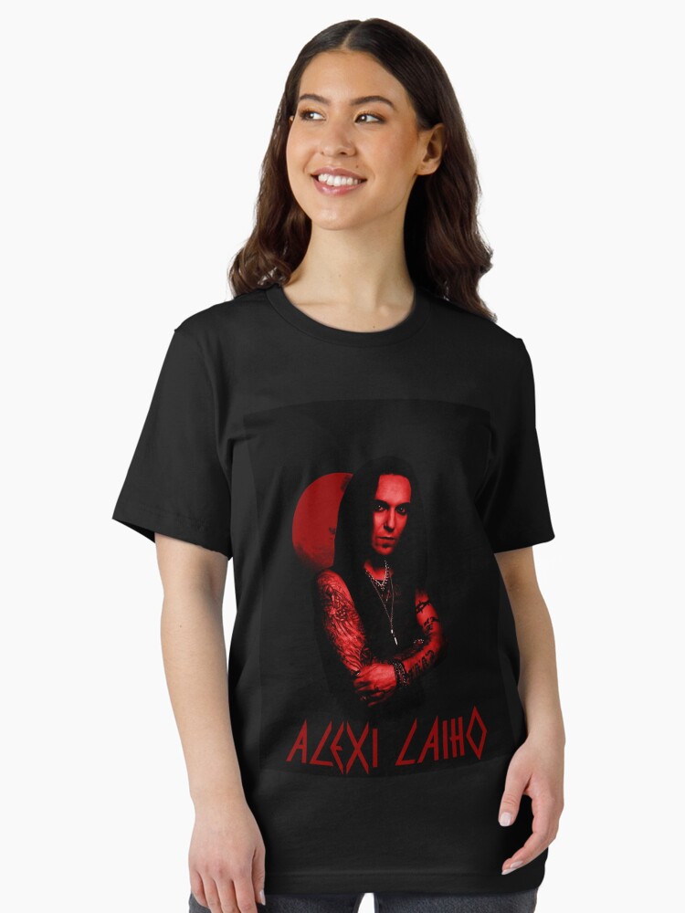 Thumbnail 1 of 7, Essential T-Shirt, Alexi Laiho-Red poster style Graphic designed and sold by sagerhaley.