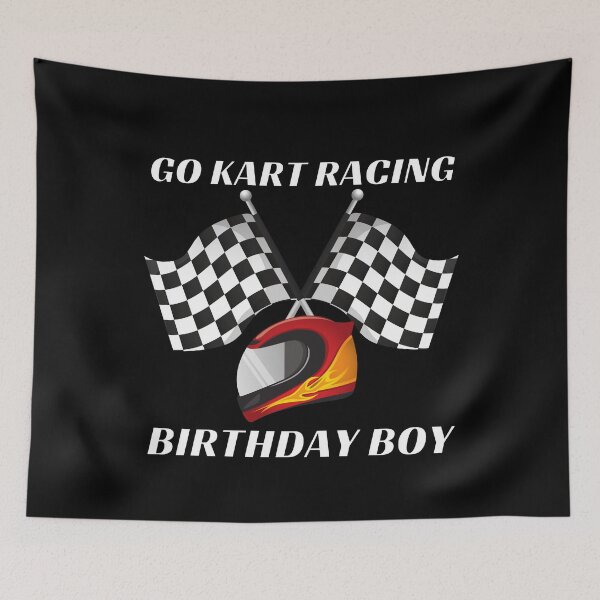Item preview, Go Kart Racing Birthday Boy Helmet (White Text) - Gift for Go Kart Racing Fan designed and sold by CaitU.