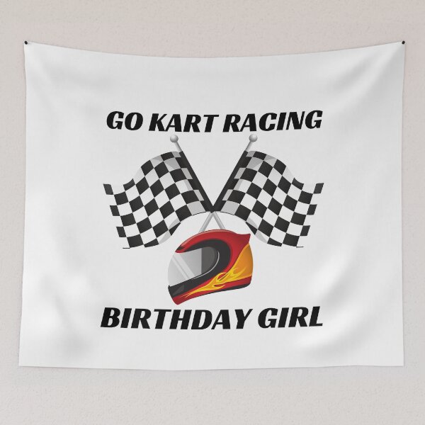 Item preview, Go Kart Racing Birthday Girl Helmet (Black Text) - Gift for Go Kart Racing Fan designed and sold by CaitU.