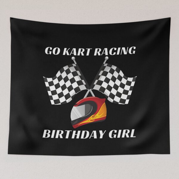 Item preview, Go Kart Racing Birthday Girl Helmet (White Text) - Gift for Go Kart Racing Fan designed and sold by CaitU.