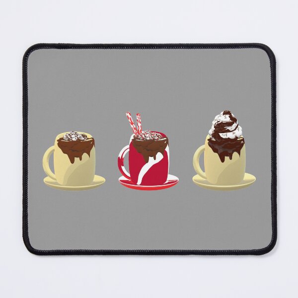 Item preview, Hot Chocolate Winter Drinks. Hot Cocoa and Hot Chocolate with Marshmallows, Peppermint Sticks and Whipped Cream. (White Background) designed and sold by ArtByLM.