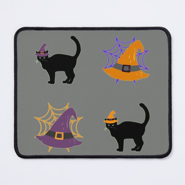 Item preview, Happy Hallowe'en Holiday Pattern Cute Black Cat Witch's Hat Spider Web Fun Hallowe'en designed and sold by H3designs.